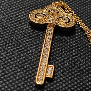 Tiffany & Co. Signature Key Necklace with Pavé Diamonds